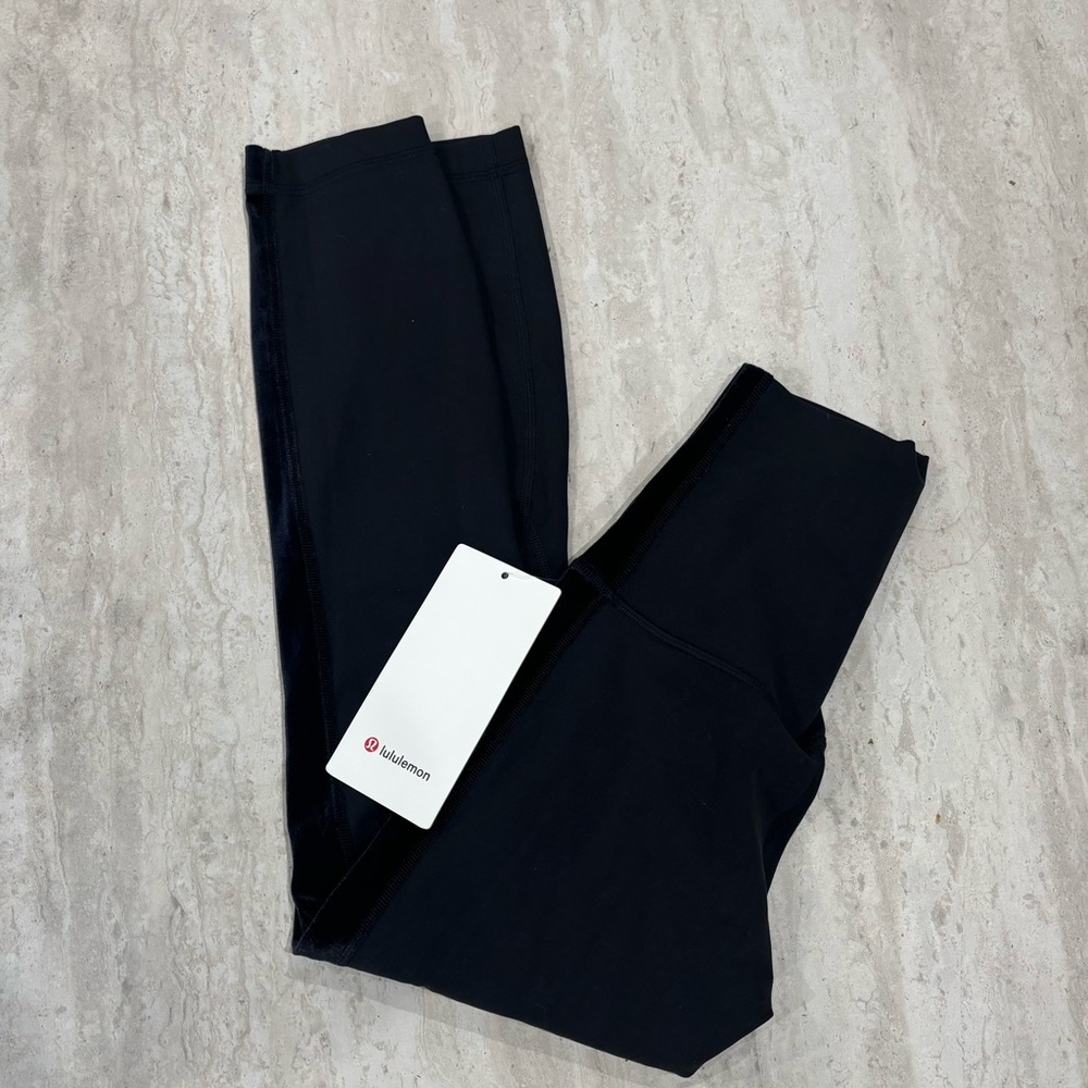 Lululemon New Witg Tags Black Velvet Align Cropped Leggings 23”